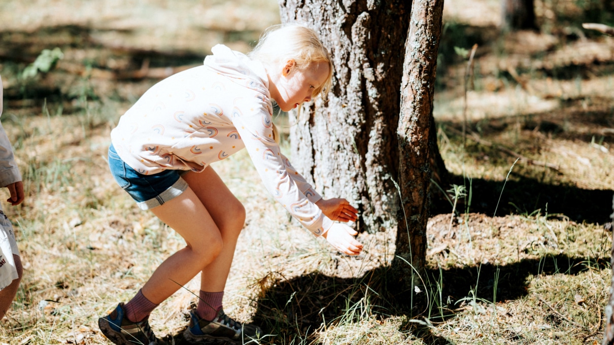 girl in the forest school in Riga
